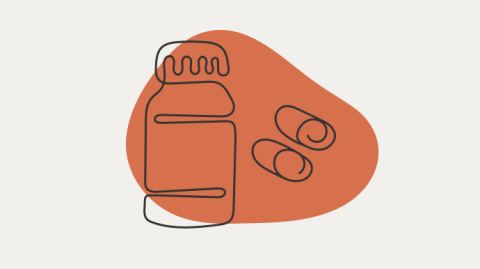 Illustration av medicinburk.