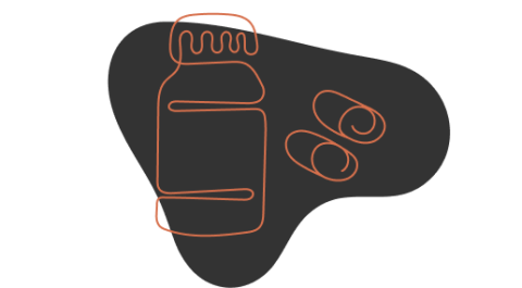 Illustration av medicinburk.