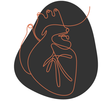 Illustration av ett mänskligt hjärta.